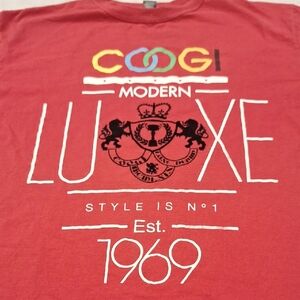 COOGI Red Modern Luxe Graphic‎ Tee 3XL Streetwear Oversized Y2k Tshirt